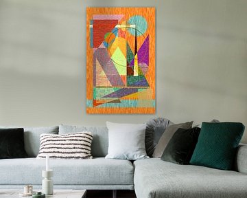 Modern Abstract in oranje van Corinne Welp