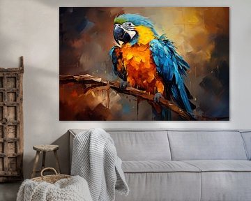 Perroquet - Oiseau tropical coloré sur New Future Art Gallery