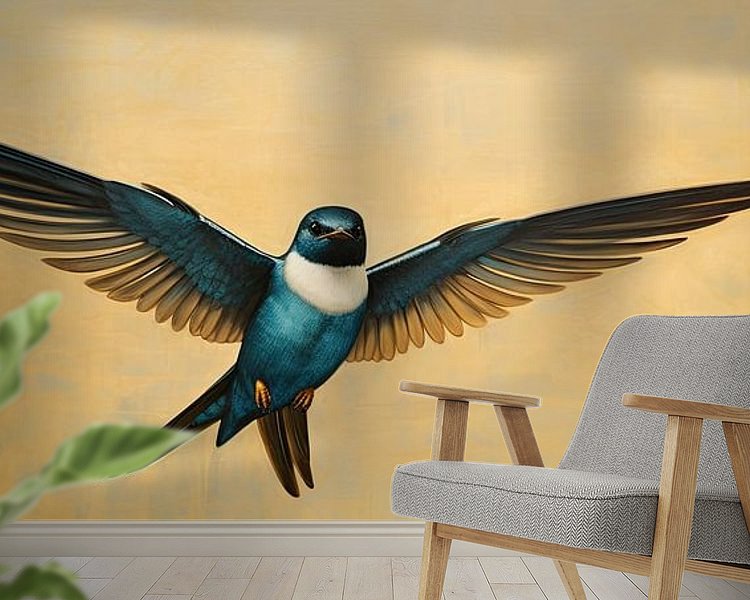 Voorbeeld van het werk in een kamer