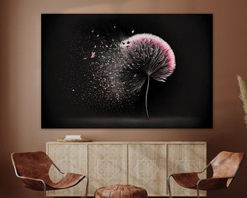 Natural Enchantment: A Pink Dandelion - A Work of Art that Brings Natural Beauty and Imagination to Life. by Karina Brouwer