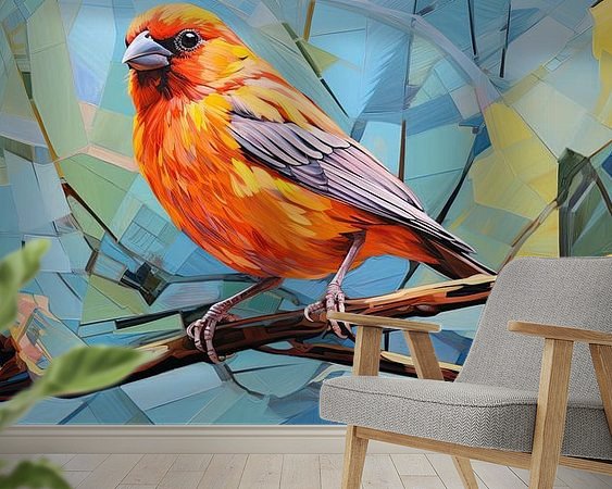 Voorbeeld van het werk in een kamer