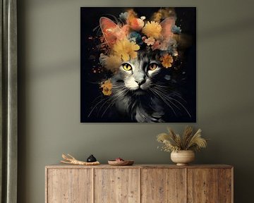 Flower Cat (AI) van Raymond Wijngaard