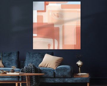 Abstracte peachy vormen van Yvon Jonckbloedt