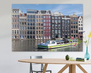 Amsterdam - Tourist boat on the Damrak by t.ART