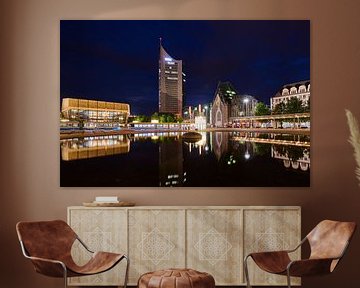 Night-time panorama Augustplatz Leipzig by Jenco van Zalk