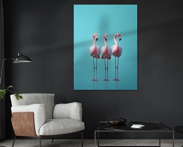 Réunion des flamants roses sur Liv Jongman