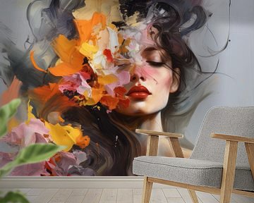 Modern and abstract portrait by Carla Van Iersel