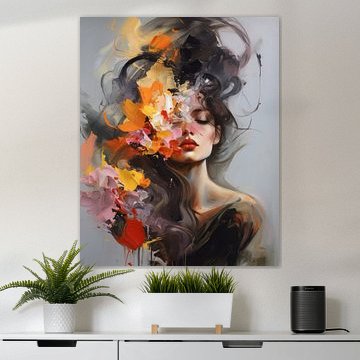 Modernes und abstraktes Porträt von Carla Van Iersel