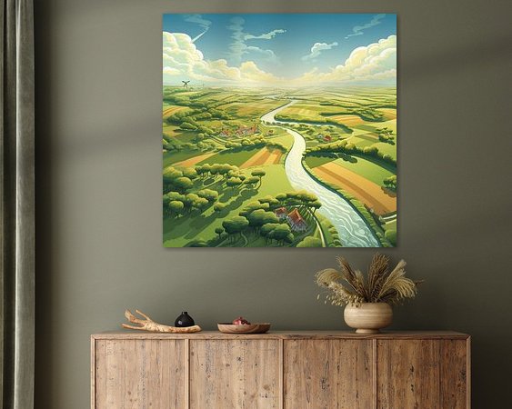 Voorbeeld van het werk in een kamer