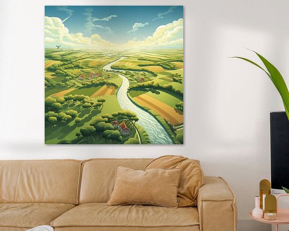 Voorbeeld van het werk in een kamer