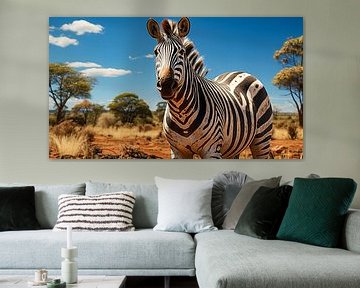 a photo of a zebra standing in a game park by Animaflora PicsStock