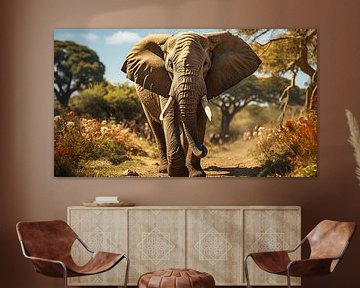ein Foto eines Elefanten, der in einem Wildpark steht von Animaflora PicsStock