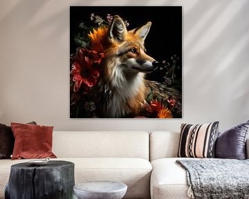 Renard avec fleurs sur ARTemberaubend