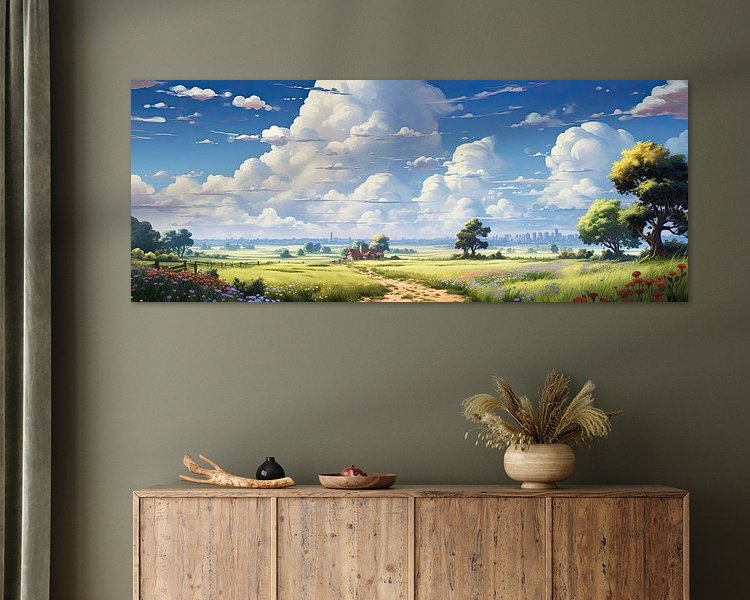 Voorbeeld van het werk in een kamer
