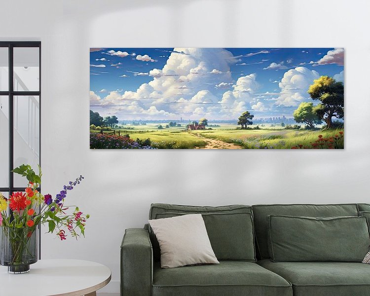 Voorbeeld van het werk in een kamer