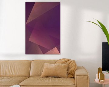 Art néon. Dégradé géométrique abstrait minimaliste et coloré en violet et marron. sur Dina Dankers