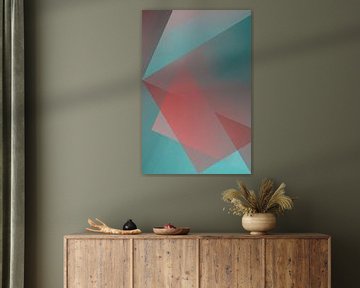 Neon art. Colorful minimalist geometric abstract gradient in green and brown by Dina Dankers