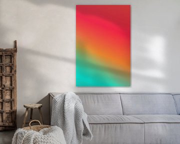 Neon-Kunst. Moderne abstrakte minimalistische Kunst. Farbverlauf in grün, orange, magenta, rosa, rot von Dina Dankers
