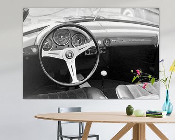 Tableau de bord d'une voiture de sport classique Porsche 356 Cabriolet sur Sjoerd van der Wal Photographie