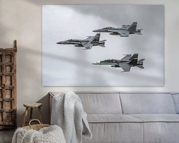 Formation avec 2 F/A-18 Hornets et 1 EA-18 Growler. sur Jaap van den Berg