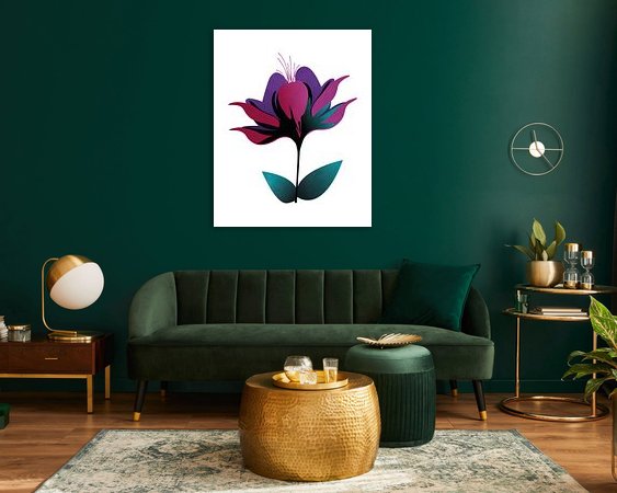 Voorbeeld van het werk in een kamer