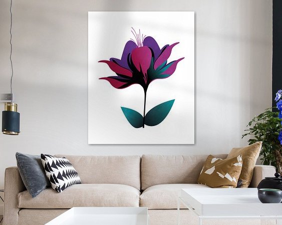 Voorbeeld van het werk in een kamer