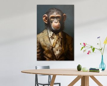 Portrait de singe chic sur But First Framing