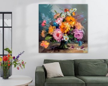 Blumenstrauß mit schönen Farben von Hetty Lamboo