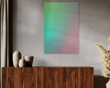 Neon-Kunst. Moderne abstrakte minimalistische Kunst. Farbverlauf in hellem Grün und hellem Lila. von Dina Dankers