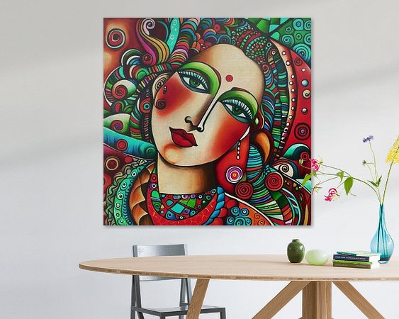 Voorbeeld van het werk in een kamer