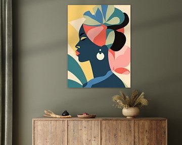African Woman with Flowers by Caroline Guerain