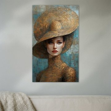 Porträt, Frau mit Hut