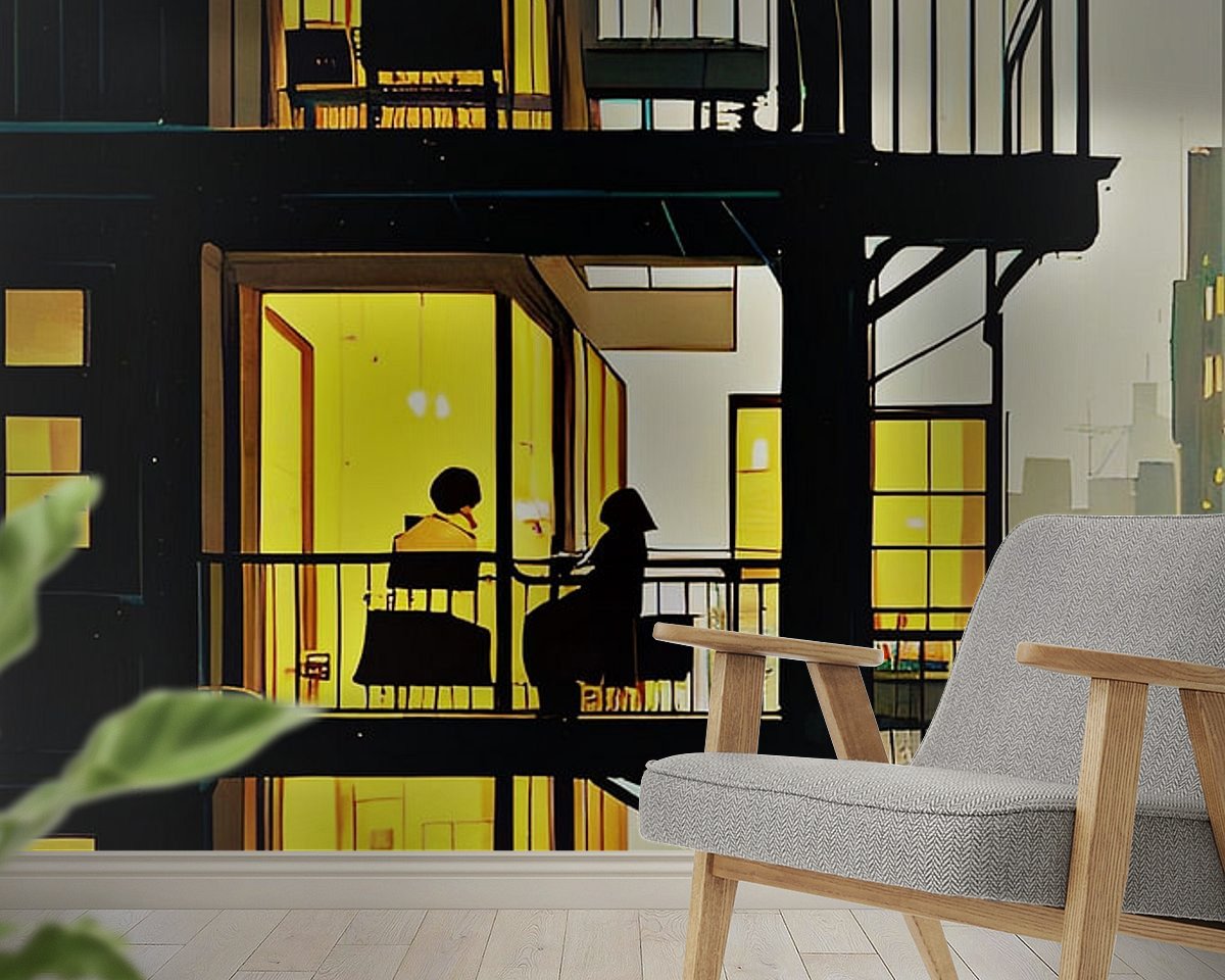Voorbeeld van het werk in een kamer