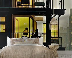 Voorbeeld van het werk in een kamer