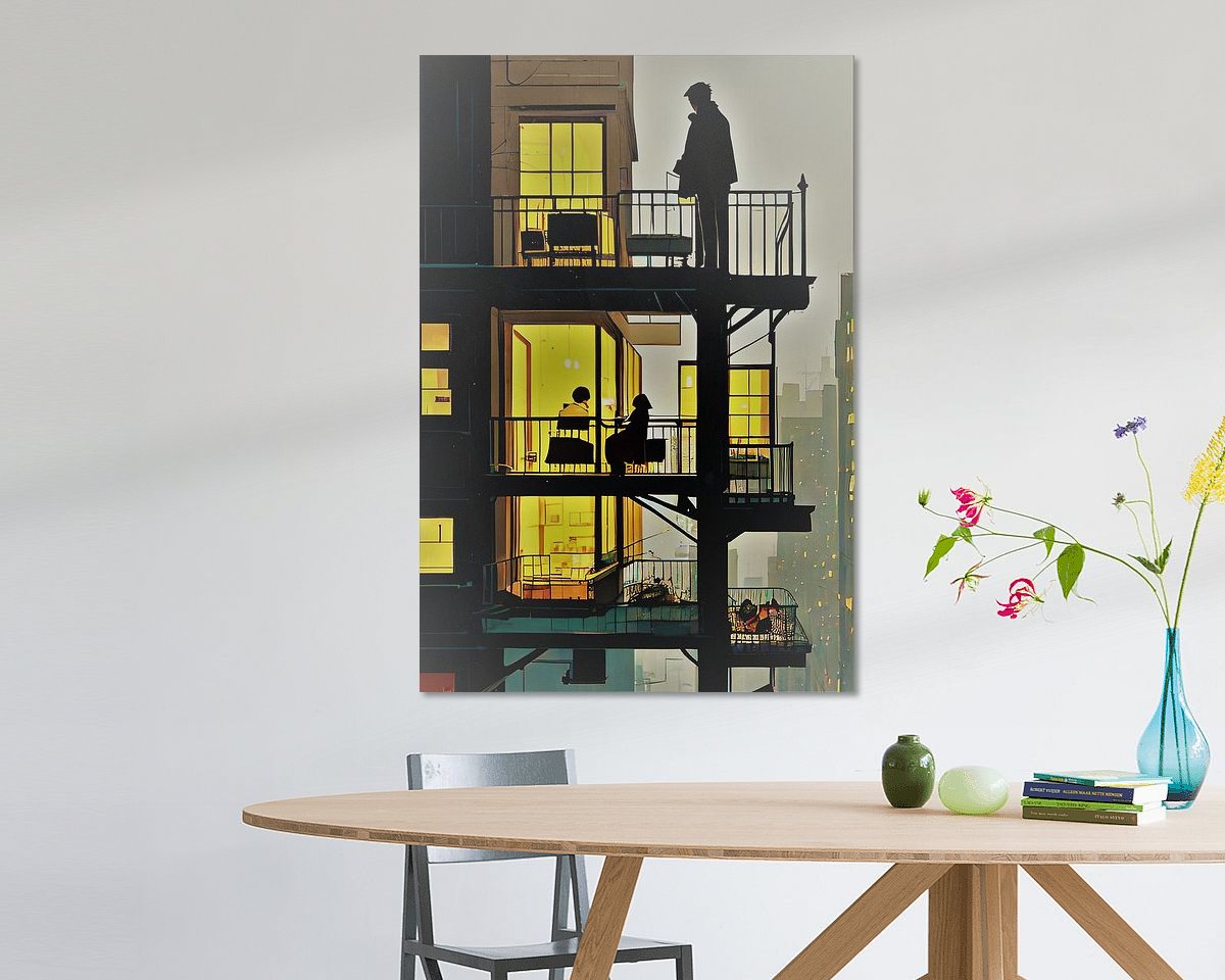 Voorbeeld van het werk in een kamer