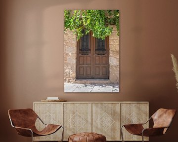 La porte avec le raisin à Olite Espagne - photographie de rue, nature et voyage sur Christa Stroo photography