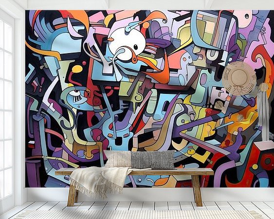 Voorbeeld van het werk in een kamer