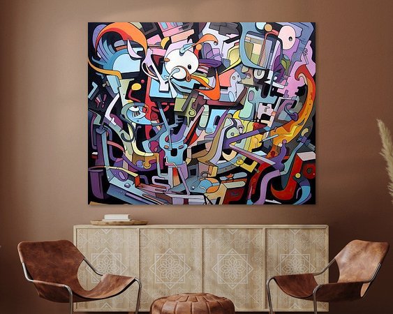 Voorbeeld van het werk in een kamer