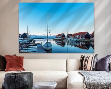 View of Klintholm Havn harbour in Denmark by Rico Ködder