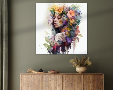 Watercolor Tropical Woman #6 by Chromatic Fusion Studio