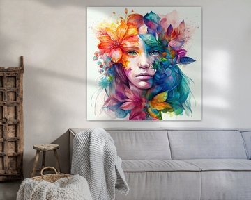 Watercolor Tropical Woman #8 by Chromatic Fusion Studio