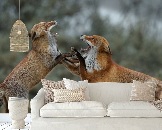 Voorbeeld van het werk in een kamer