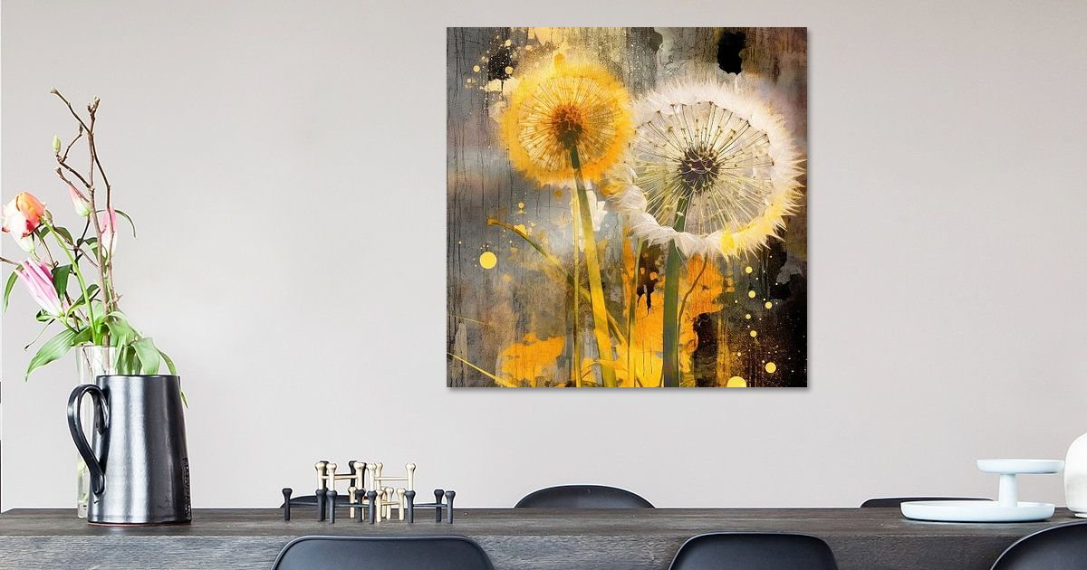 Floral fantasy: abstract dandelion art with a rustic touch by Floral  Abstractions