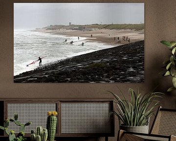 Surfers at Domburg by MSP Canvas