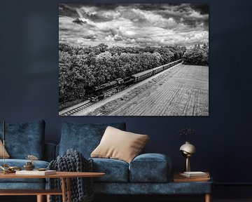 Steam train locomotive driving through the countryside by Sjoerd van der Wal Photography