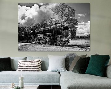 Train à vapeur avec fumée de la locomotive sur Sjoerd van der Wal Photographie