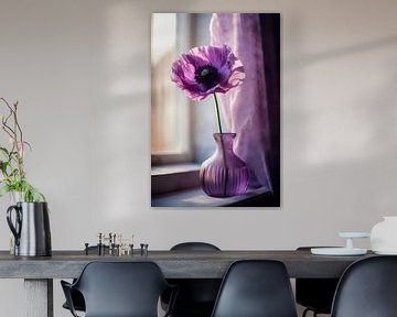 Purple Poppy In Vase by Treechild