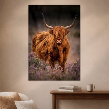 Un highlander écossais dans la lande