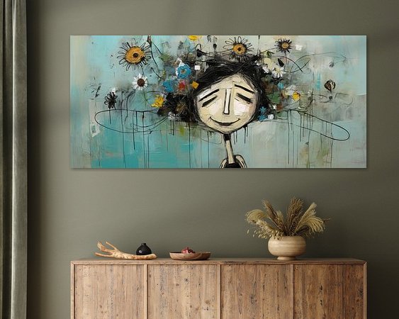 Voorbeeld van het werk in een kamer