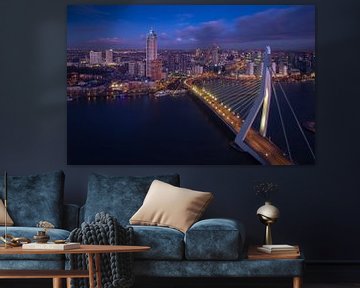 Skyline Rotterdam verlicht van Ronne Vinkx